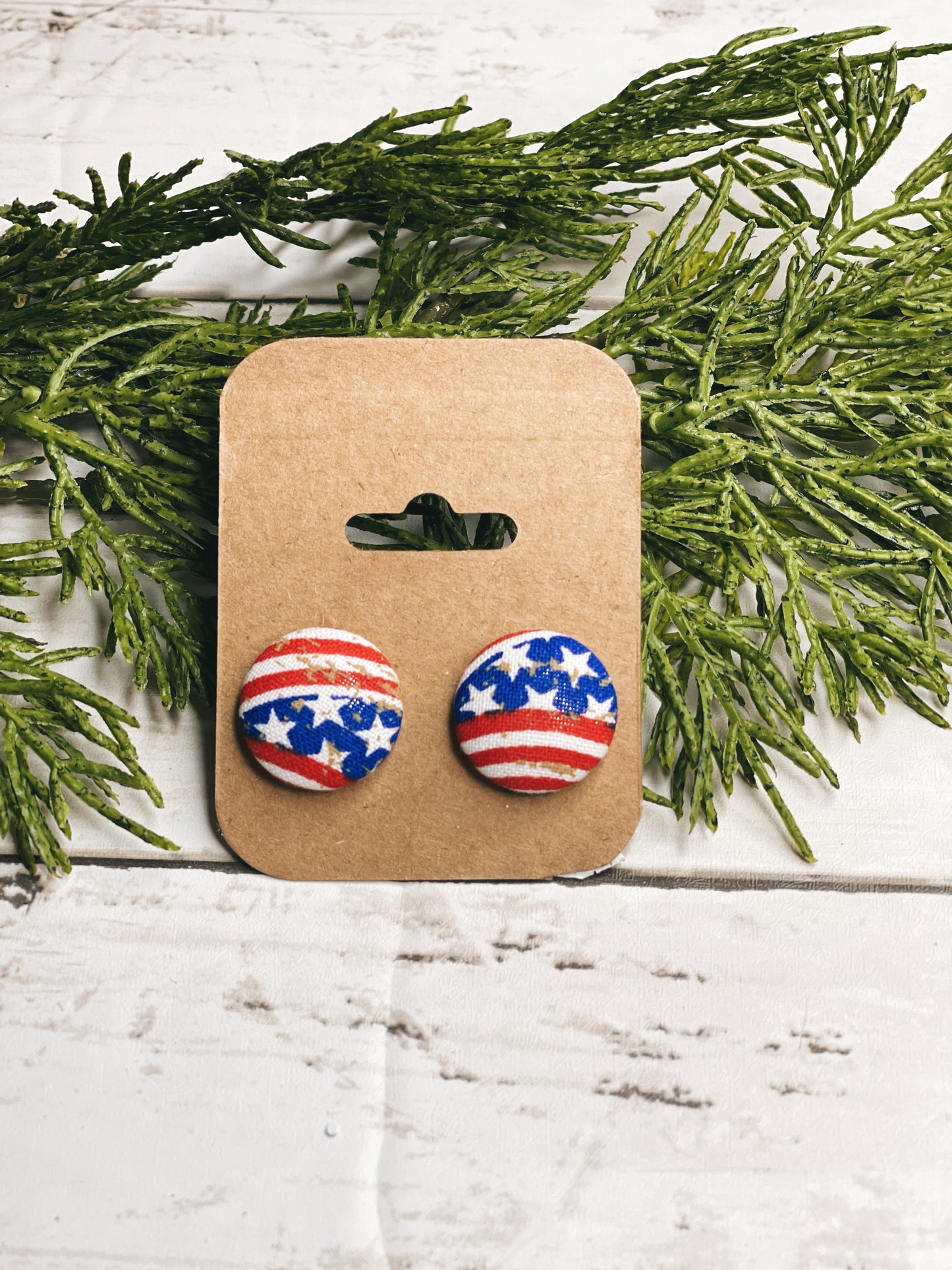 4th of July - Button Earrings