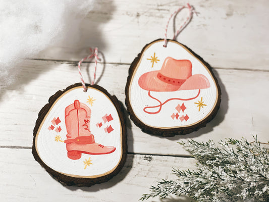 Pink Cowboy - Christmas Ornament Set  (PRE-ORDER)