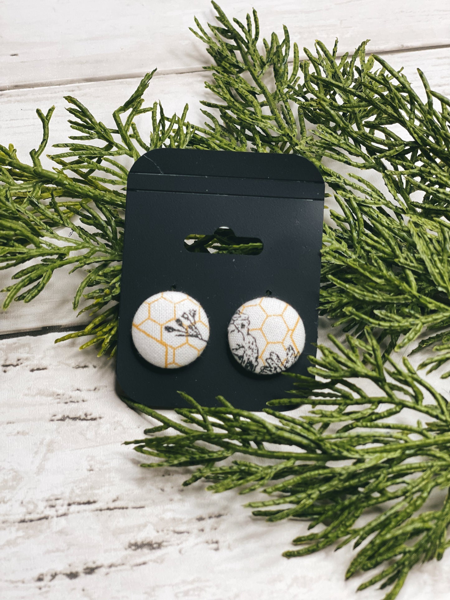 Honeycomb - Button Earrings