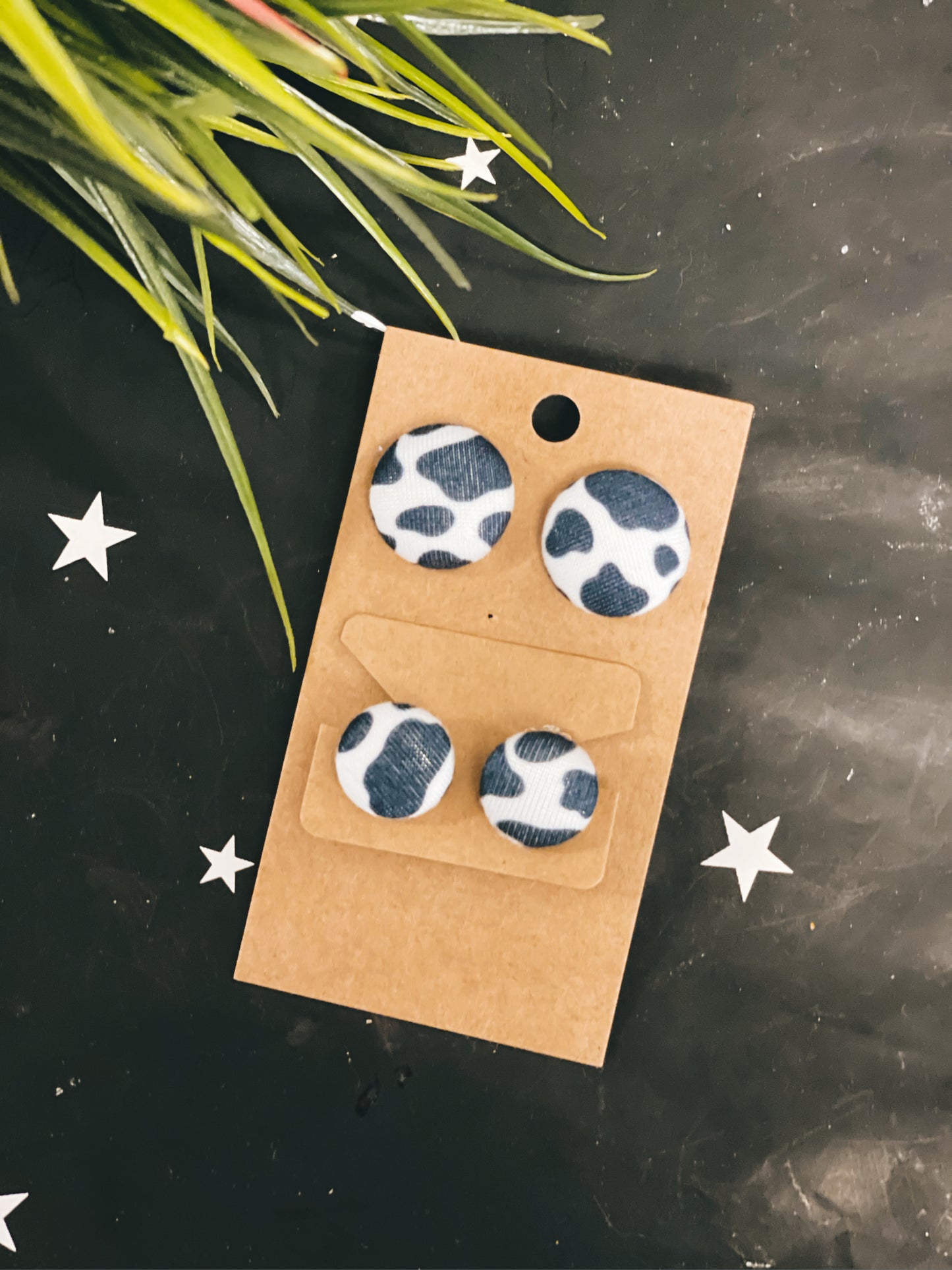 Moo - Button Earrings