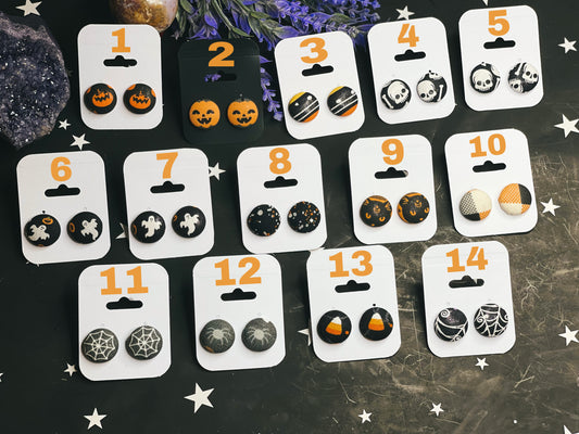 Spooky - Halloween Button Earrings