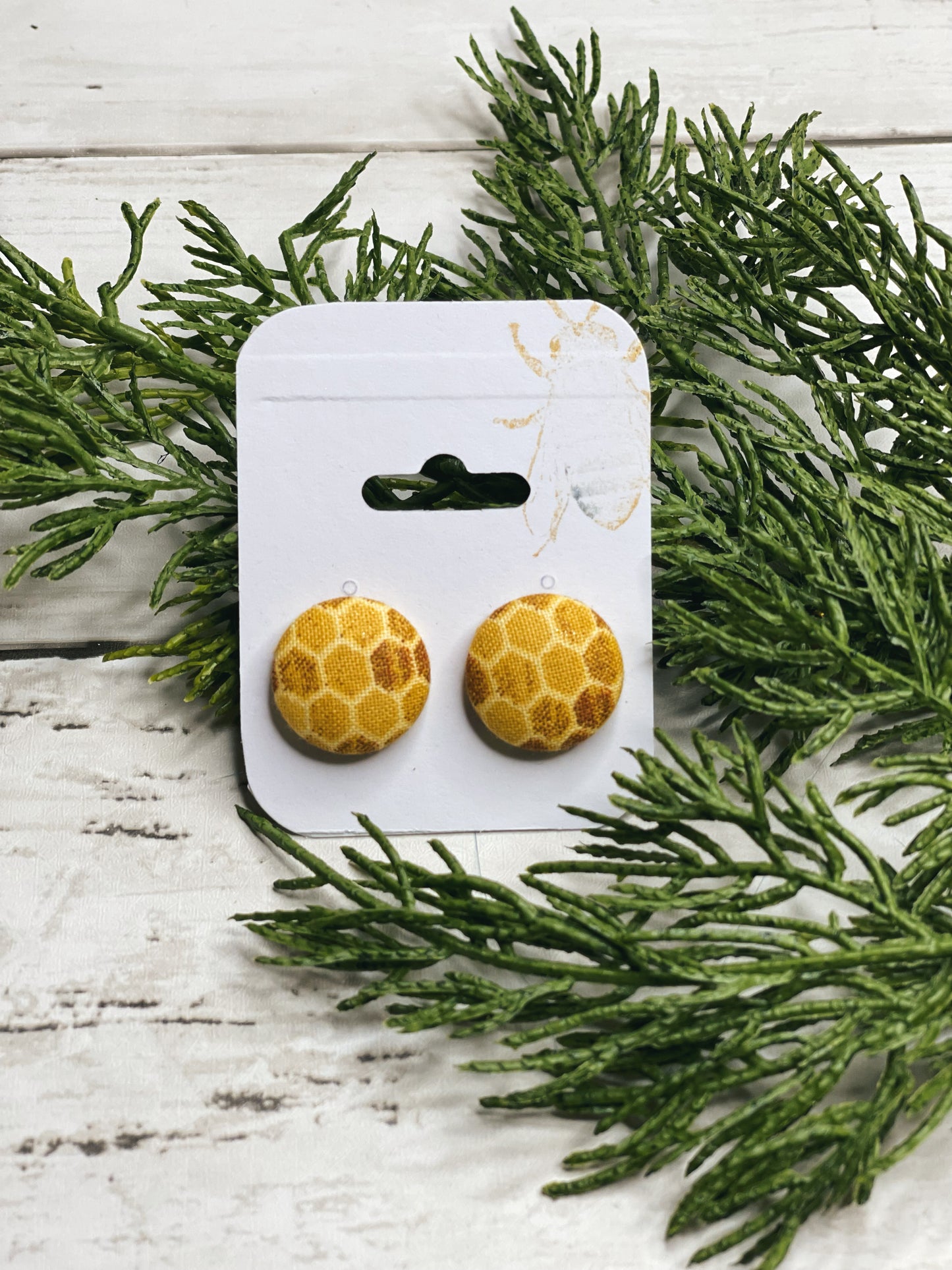 Honeycomb - Button Earrings