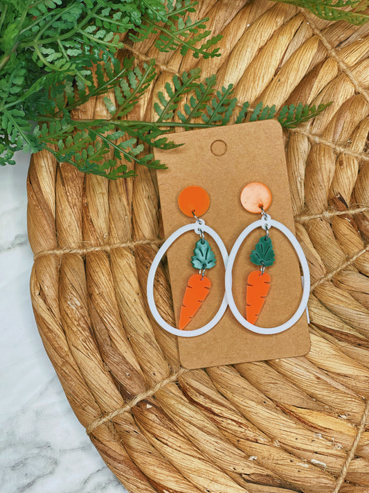 Carrot in an Egg - Dangle Earrings