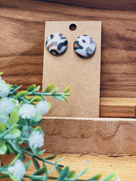 Glitter Cheetah - Button Earrings