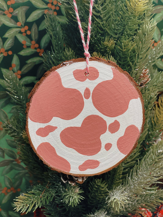 Pink Cow Print - Ornament (PRE-ORDER)