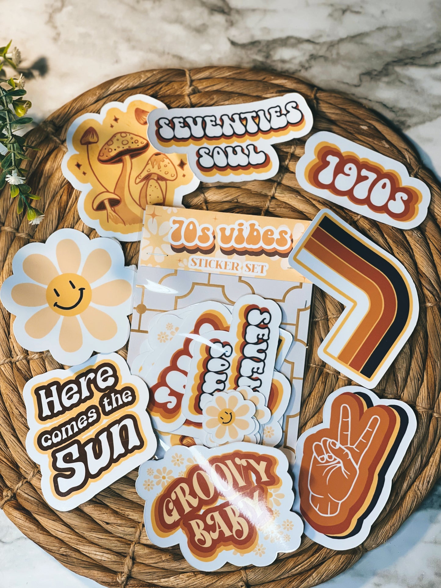 70s Vibes - Large Sticker Set