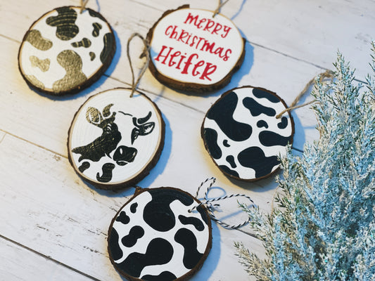 Cow - Christmas Ornament Set (PRE-ORDER)