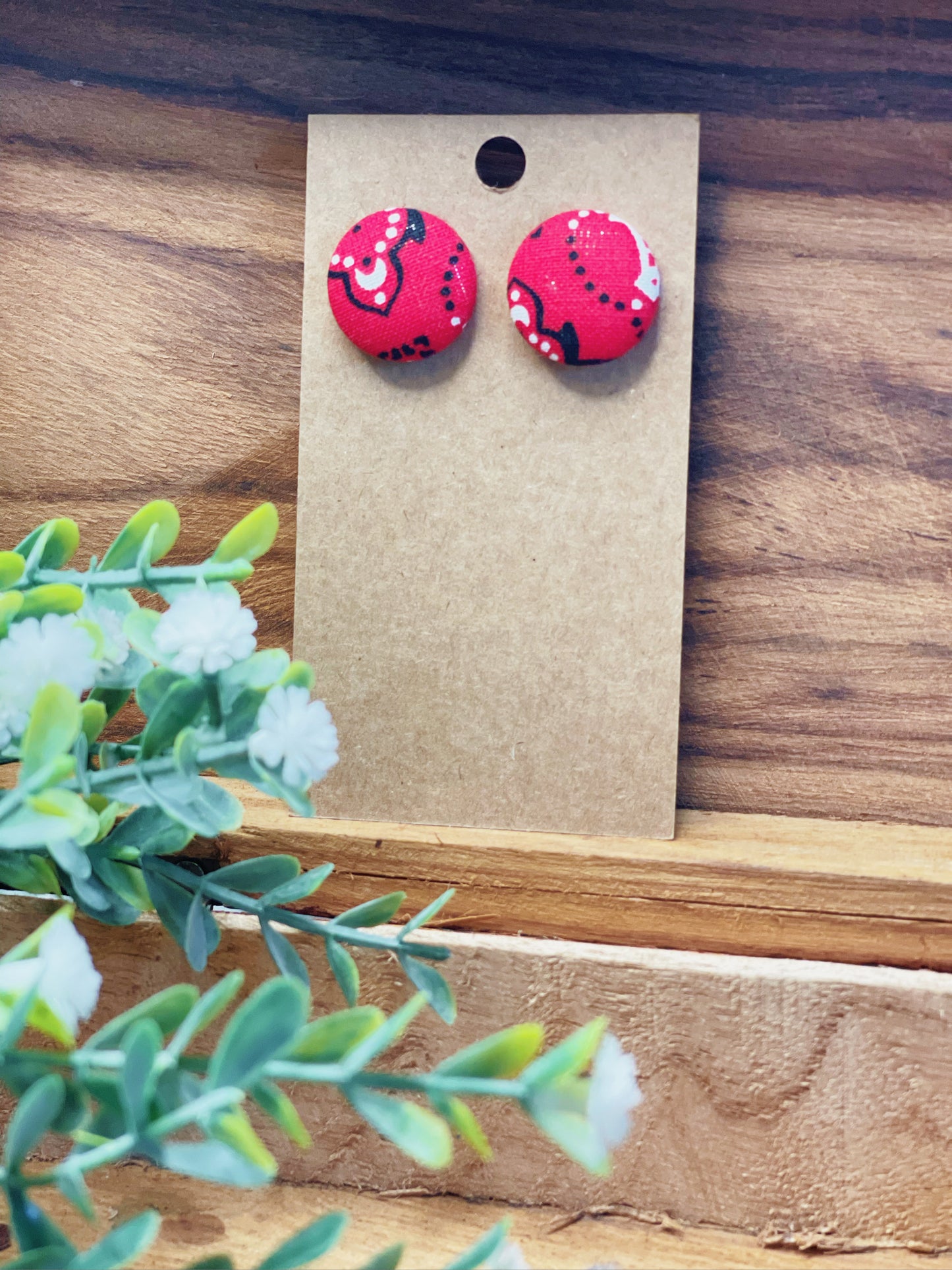 Bandana - Button Earrings